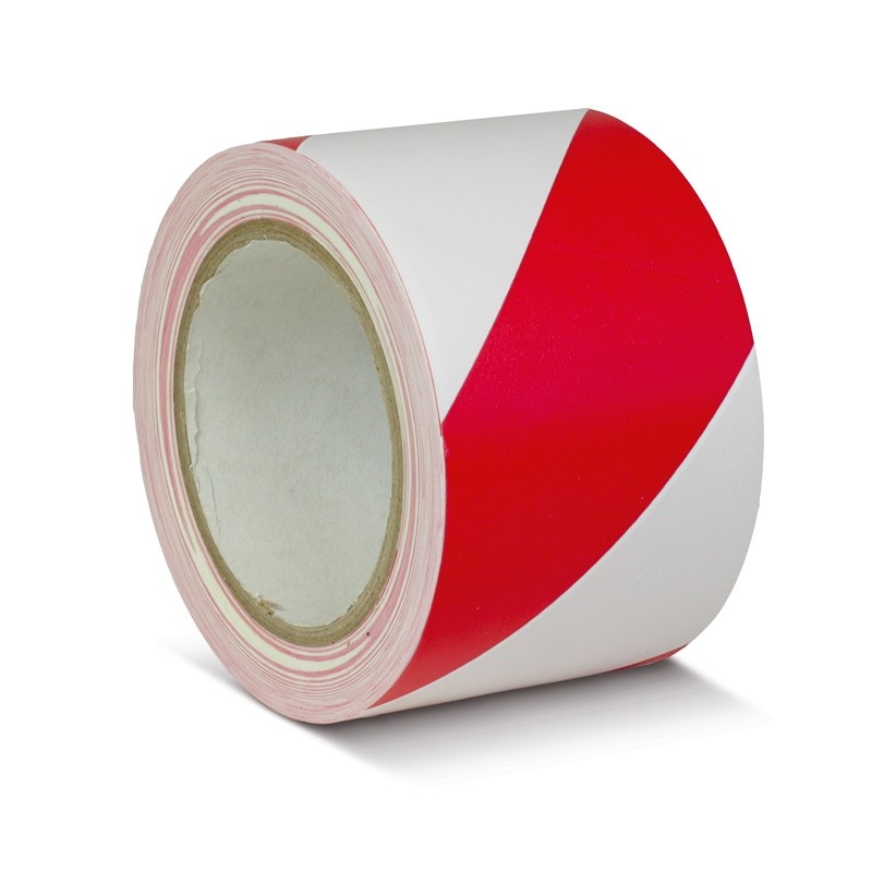 Podlahová páska štandard výstražná červeno / biela-75mm x 33m