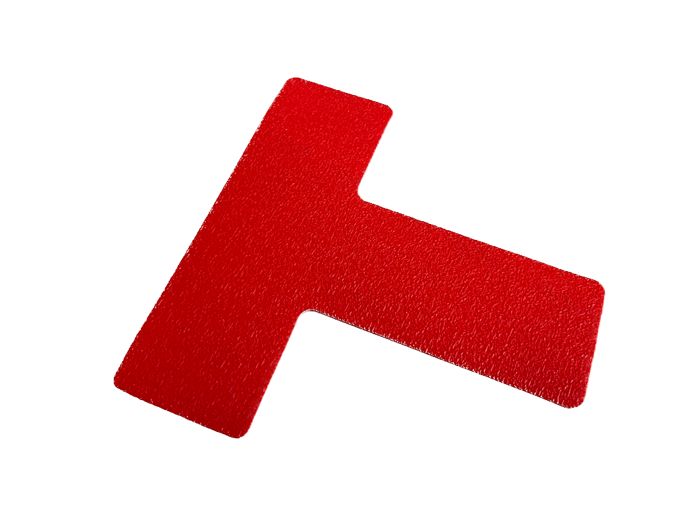 podlahové značenie tvar T červené samolepiace