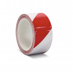Podlahová páska štandard laminovaná výstražná červeno / biela